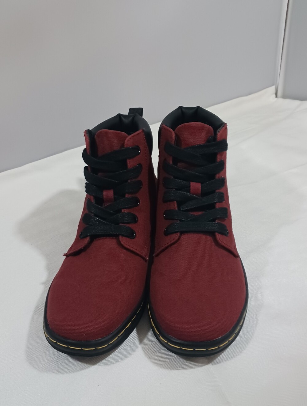 Dr. Martens Red Canvas Boots W7